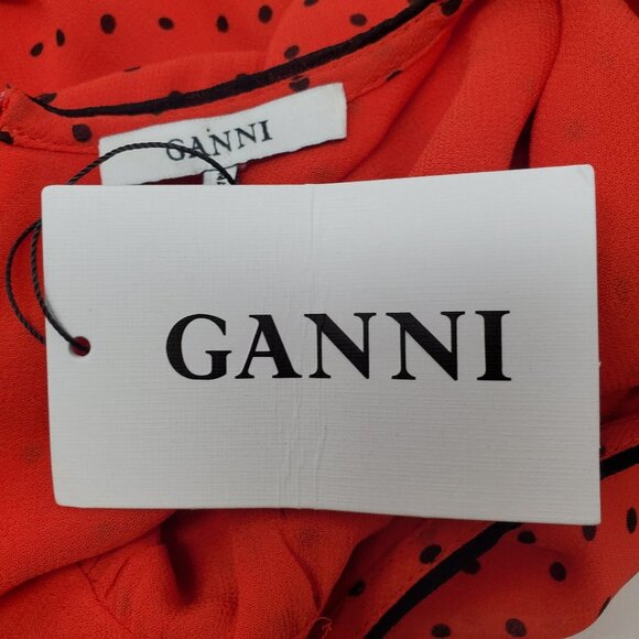 Ganni Mullin Georgette Blouse Size L US10 NWT
